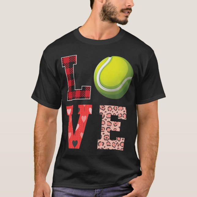 T-shirt Tennis Valentines Jour Tennis Joueur Amour (Devant)