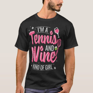 T-shirt Tennis Wine Child of Girl Cute de tennis
