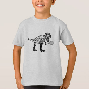 T-shirt Tennisaurus Rex badine le dinosaure T-rex jouant