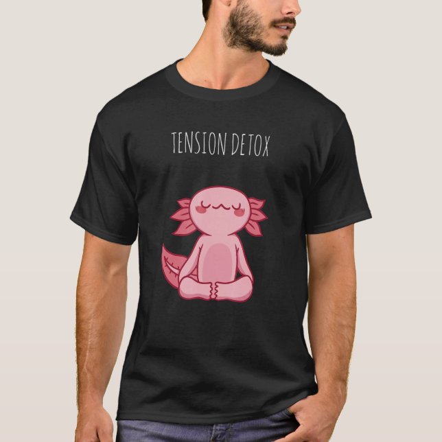 T-shirt Tension Detox Retro Cute YOGA Dragon Designs Prese (Devant)