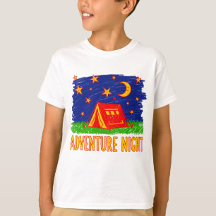 T-shirt Tente de camping de nuit d'aventure Dessin pour en