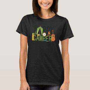 T-shirt Tente de camping Happy Camper Guitare de feu de ca