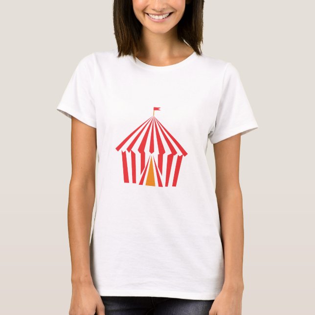 T-shirt Tente rouge de rayure (Devant)