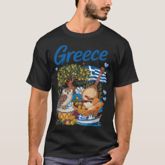 T-shirt Tenue avec drapeau grec pour enfants avec thème he