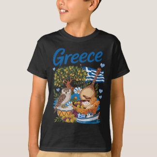 T-shirt Tenue avec drapeau grec pour enfants avec thème he