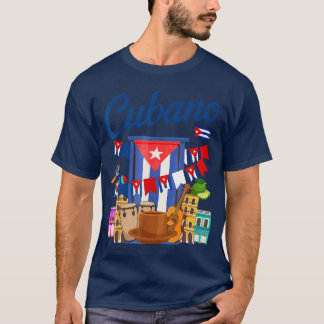 T-shirt Tenue de conception de drapeau cubain du mois du p