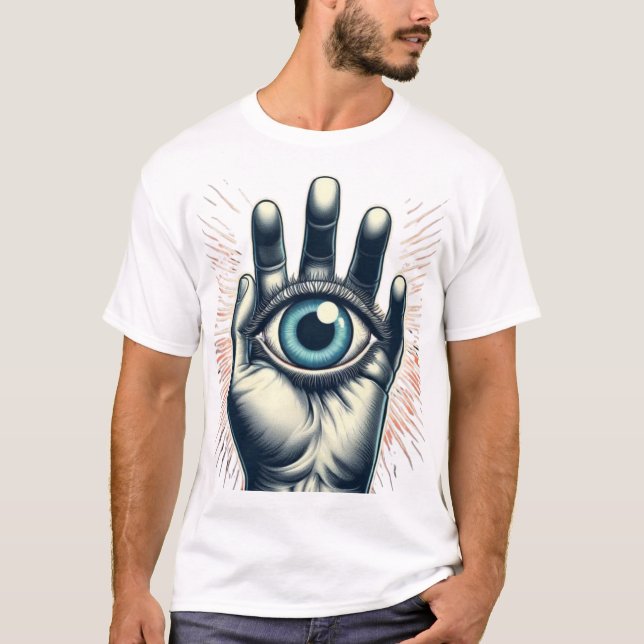 T-shirt Tenue de la main Mystical Troisième oeil conceptio (Devant)