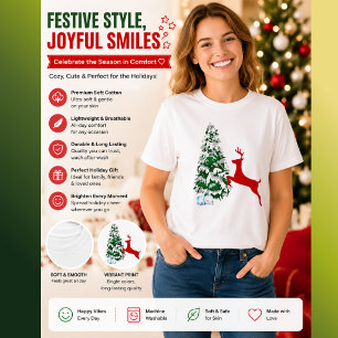 T-shirt Tenue de photo de Noël pour enfants Chemise amus
