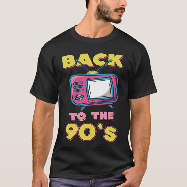 T-shirt Tenue des années 90 Retour à la télévision à tube  (Devant)