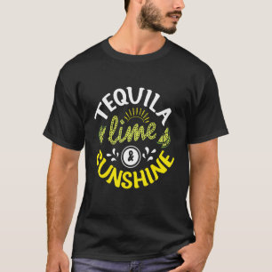 T-shirt Tequila Lime Et Sunshine Mexicaine Tequil Alcoholi