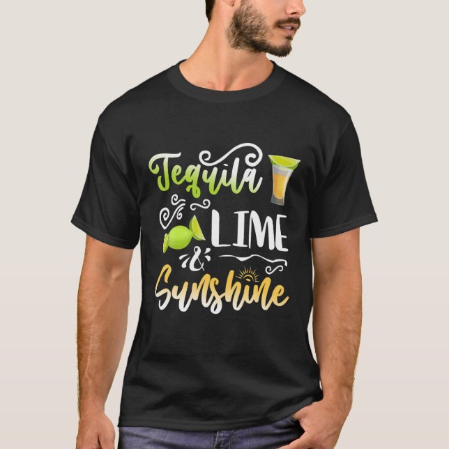 T-shirt Tequila Lime Sunshine Lime Citron Amateurs de bois (Devant)