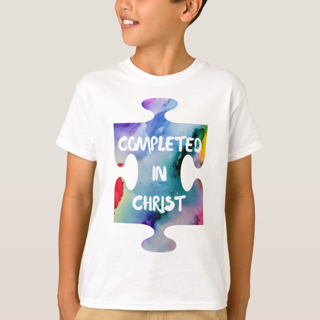 T-shirt Terminé dans le Christ Puzzle conception de pièce (Devant)