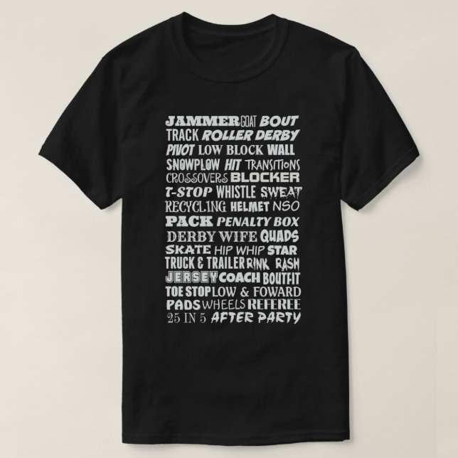 T-shirt Terminologie de Roller Derby (Design devant)