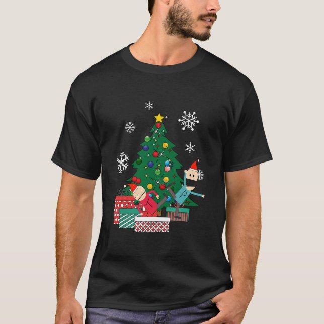 T-shirt Terrance Et Phillip Autour De L'Arbre De Noël T-S (Devant)