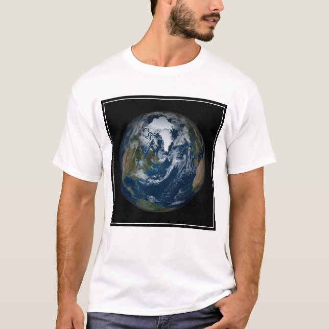 T-shirt Terre Avec Nuages Et Glace De Mer 2 (Devant)