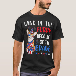 T-shirt Terre De La Fureur Corgi 4 juillet Merica Usa Ame