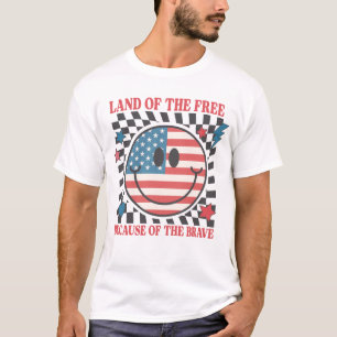 T-shirt Terre De La Liberté À Cause Du Courageux