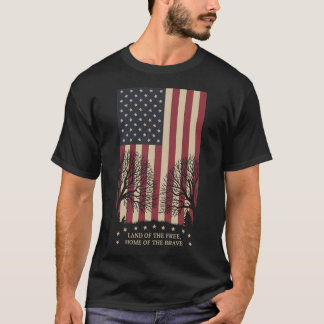 T-shirt Terre De La Maison Libre De La Brave USA