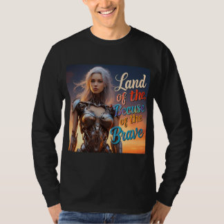 T-shirt Terre des Libres : Vibrant Female Robot Art T-Shir