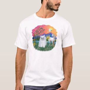 T-shirt Terre d'Imaginaire (ff) - chaton perse (blanc)