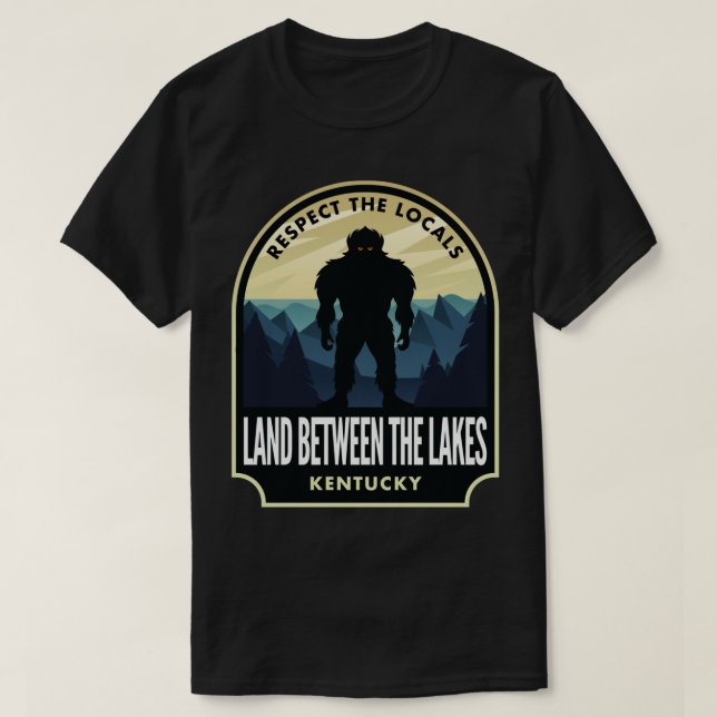 T-shirt Terre entre les lacs Kentucky Bigfoot Sasquatch (Design devant)