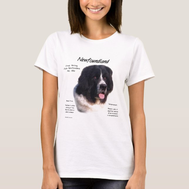 T-shirt Terre-Neuve - Terre-Neuve - Histoire; J'aime Newfi (Devant)