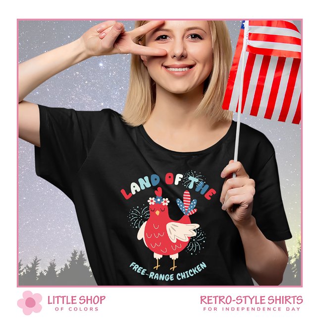 T-shirt Terre patriotique de poulet libre de portée (Créateur téléchargé)