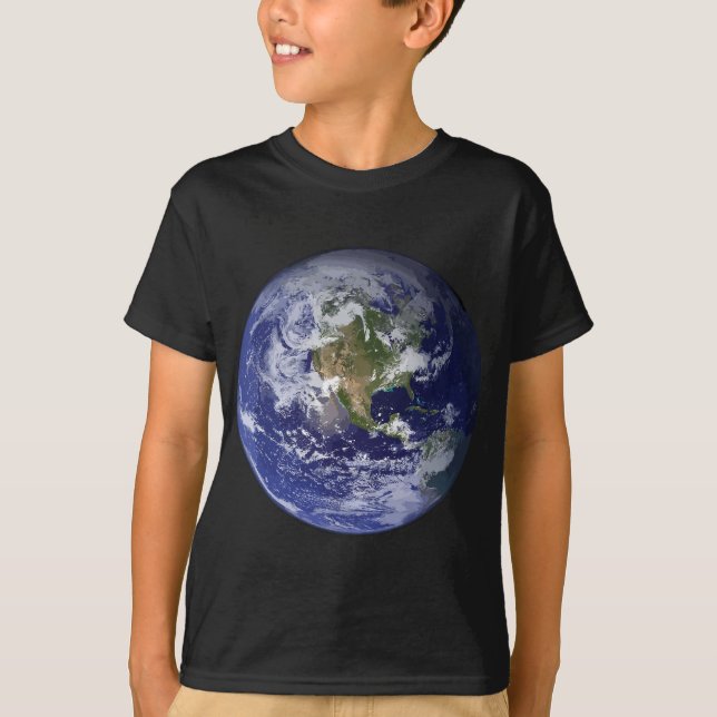 T-shirt Terre planète Terre plate Amérique du Nord Espace  (Devant)
