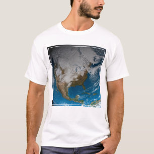 T-shirt Terre Pleine Avec Des Nuages Simulés Sur L'Amériqu