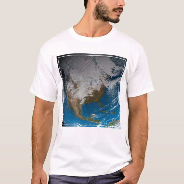 T-shirt Terre Pleine Avec Des Nuages Simulés Sur L'Amériqu (Devant)