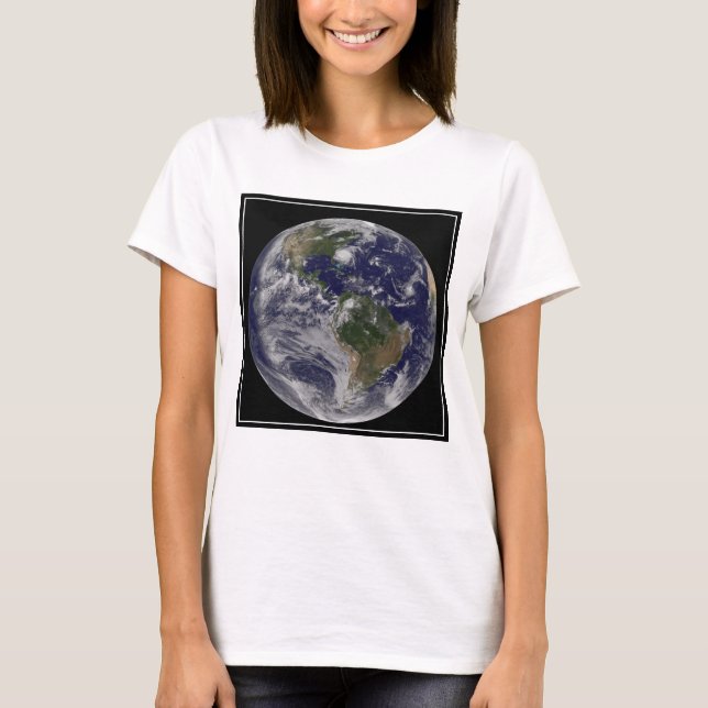 T-shirt Terre Pleine Avec L'Ouragan Irène Sur La Côte Est. (Devant)