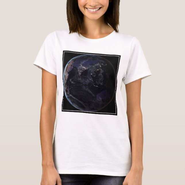 T-shirt Terre Pleine Montrant Les Lumières De La Ville D'A (Devant)
