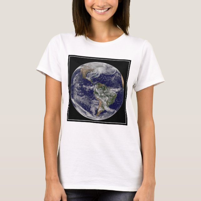 T-shirt Terre Pleine Montrant Une Puissante Tempête D'Hive (Devant)