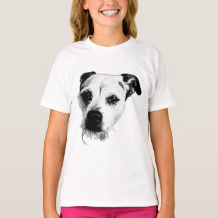T-shirt Terrier Mélange gros-up Portrait Chien Tee Portrai