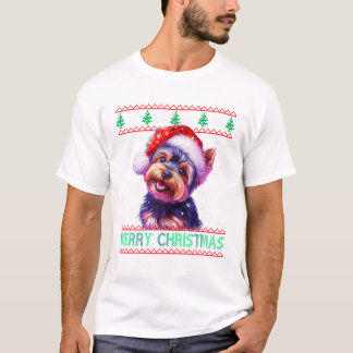 T-shirt Terrier Santa Hat Ugly