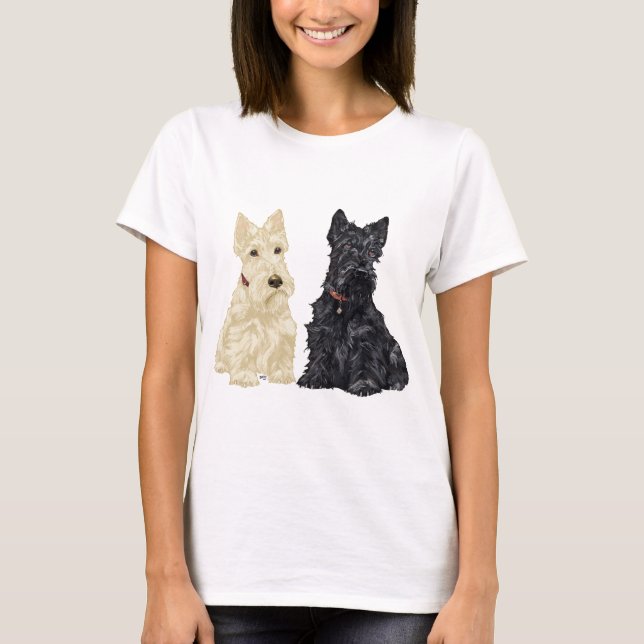 T-shirt Terriers écossais roux et noirs (Devant)