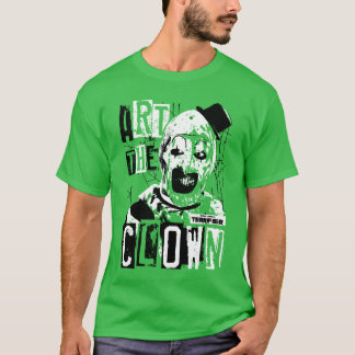 T-shirt Terrifier Arthe Clown Visage Sanglant Contraste Él