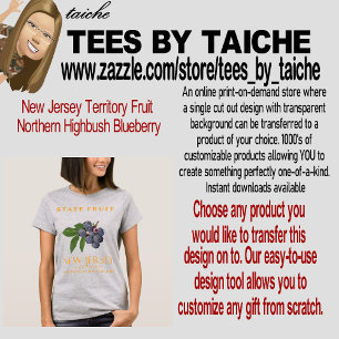 T-shirt Territoire du New Jersey Fruit Myrtille du Nord