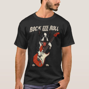 T-shirt Tervueren de Boston Jouant de la Guitare Rock and 