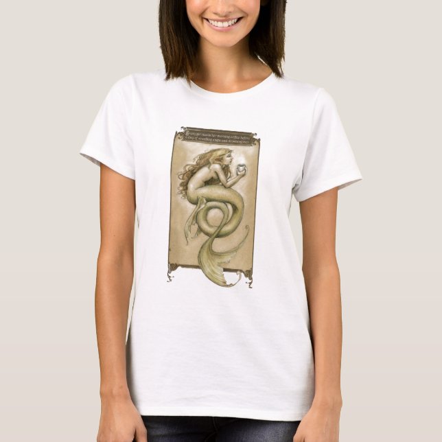 T-shirt Teshirt de sirène de café (Devant)