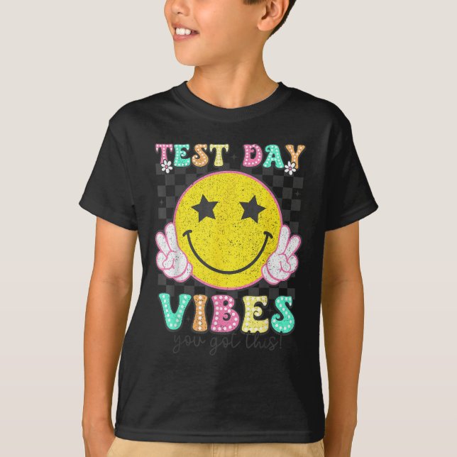 T-shirt Test Day Vibes You Got This Retro Groovy Testing D (Devant)