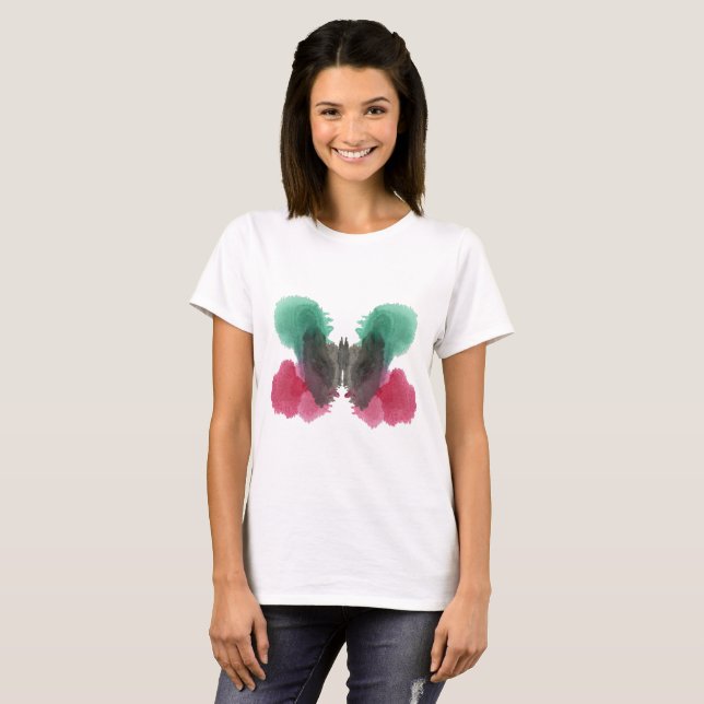 T-shirt Test Inkblot Rorschach. Ne me traite pas de fou (Devant entier)