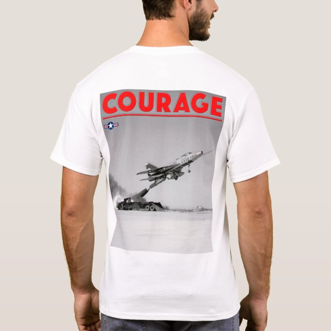 T-shirt TEST PILOT COURAGE - F-100D Super Saber (Dos)
