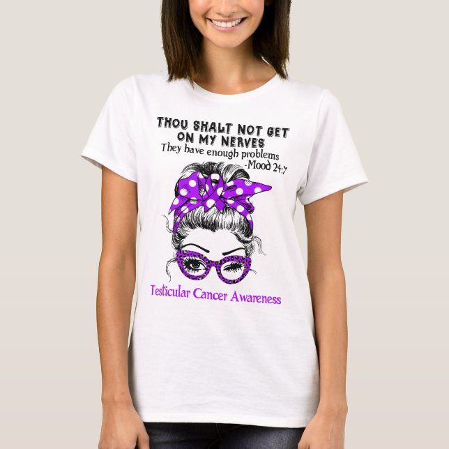 T-shirt Testicule Cancer Sensibilisation Ribbon Cadeaux de (Devant)