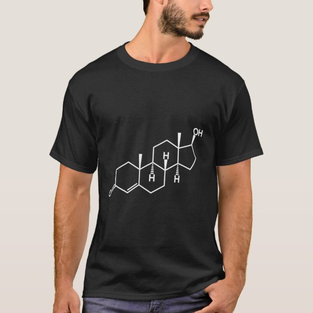 T-shirt Testostérone Molecule Alpha Homme Hormone (Devant)