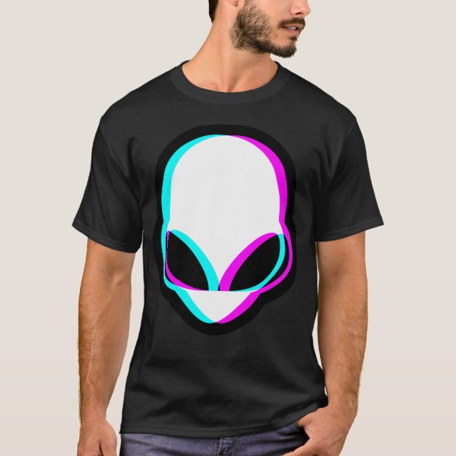 T-shirt Tête Alien Glitch (Devant)