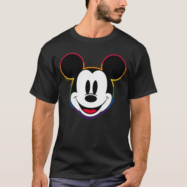T-shirt Tête arc-en-ciel Mickey classique (Devant)