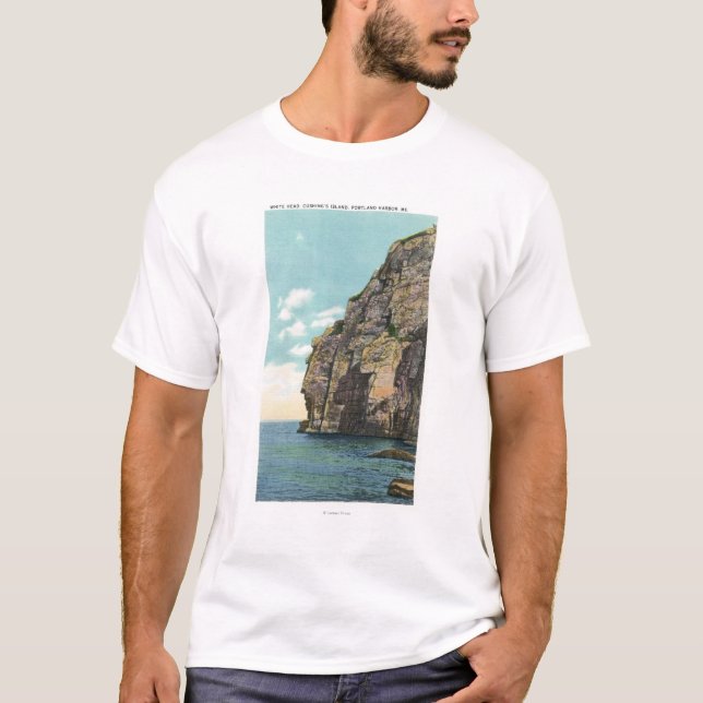 T-shirt Tête blanche dans le port de Portland (Devant)
