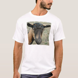 T-shirt Tête brune de chèvre d'Oberhasli tirée en coule