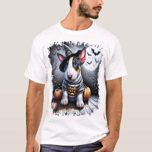 T-shirt Tête de Bull Terrier pour Halloween